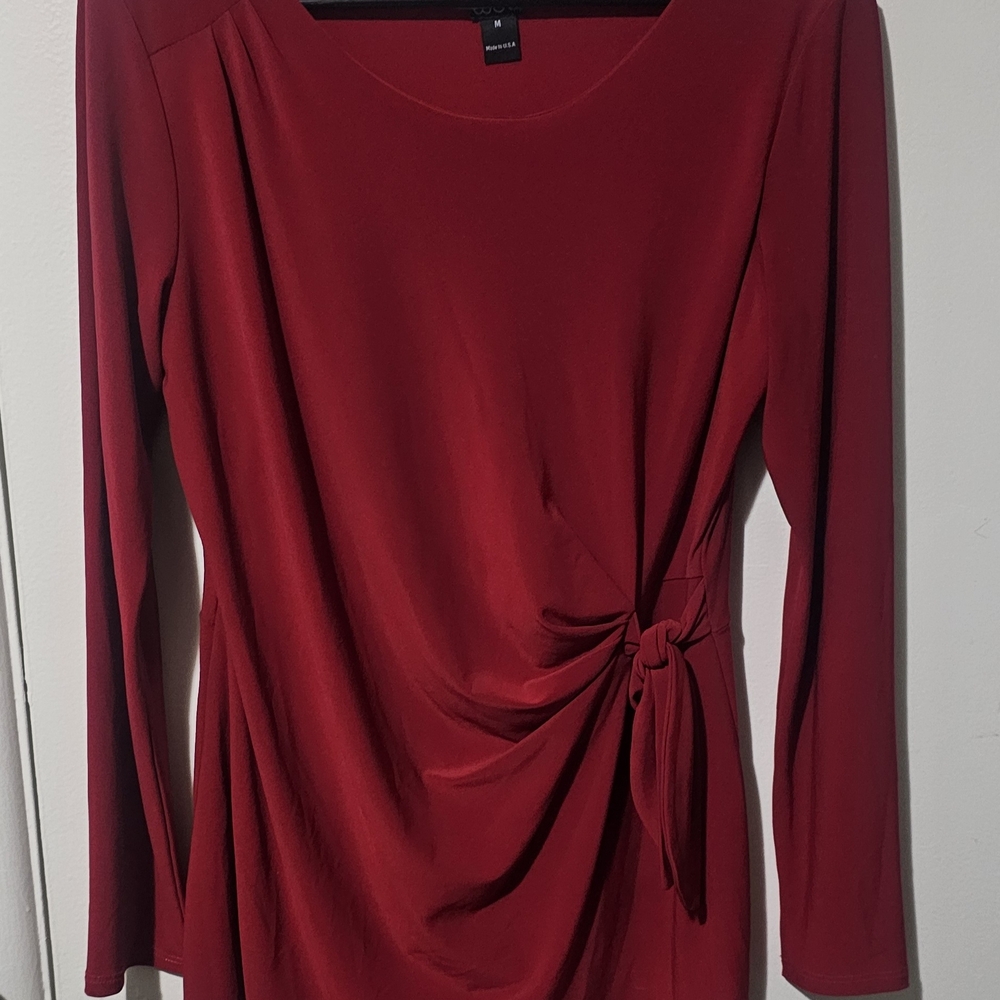 Clara Sun Woo Red Long Sleeve Blouse